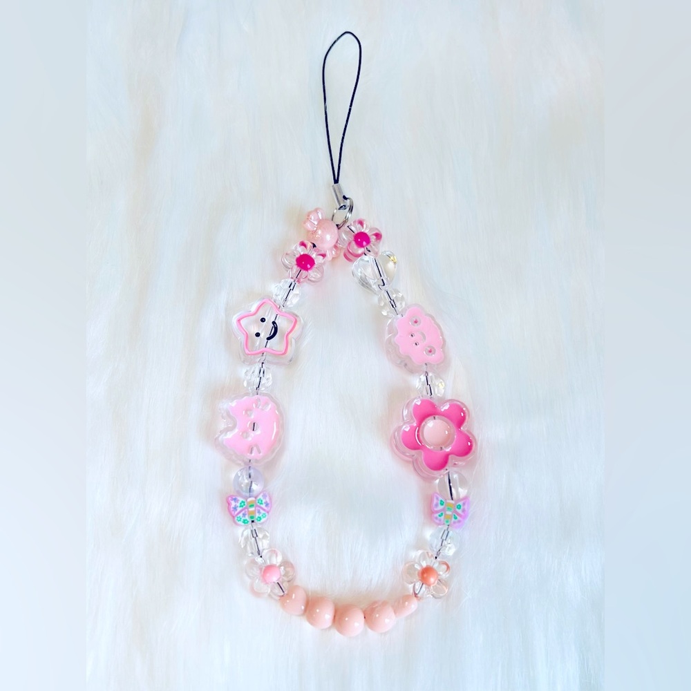 Pink cute phone charm
